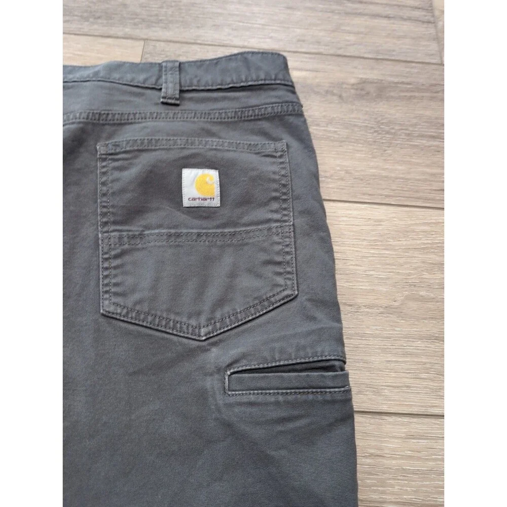CARHARTT CANVAS RELAXED FIT  PANTS GRAY IN MEN'S SIZE 44x30(44x28 actual) EUC